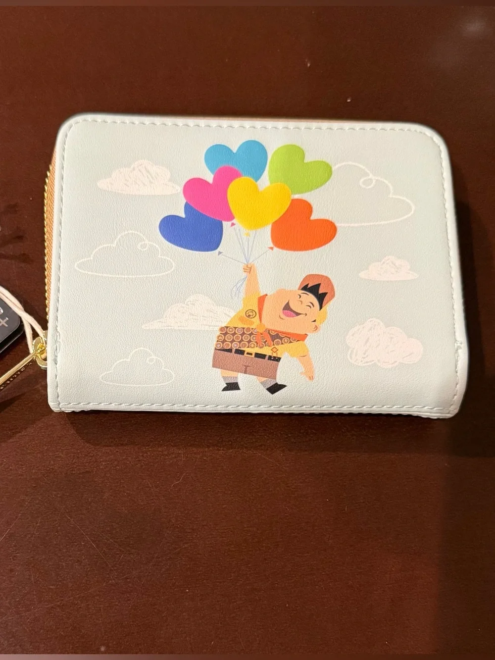 Loungefly Pixar UP Accordion Zip Wallet - Russell & Colorful Heart Balloons *NWT